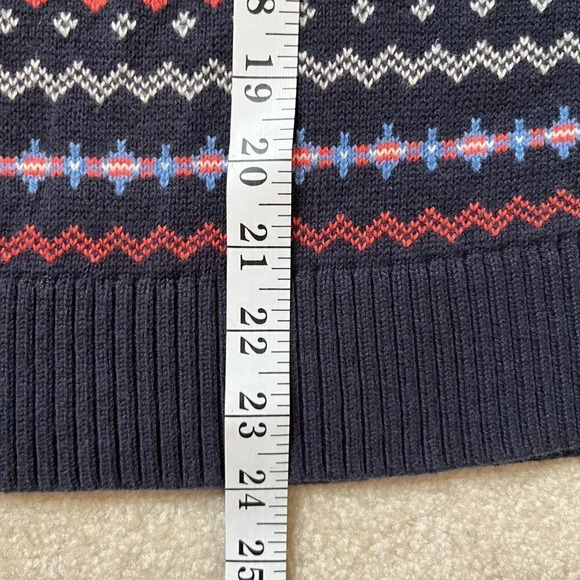 Nautica Navy Blue Fair Isle Crew Neck Sweater Nautical Wool Blend - Size M - Picture 8 of 8